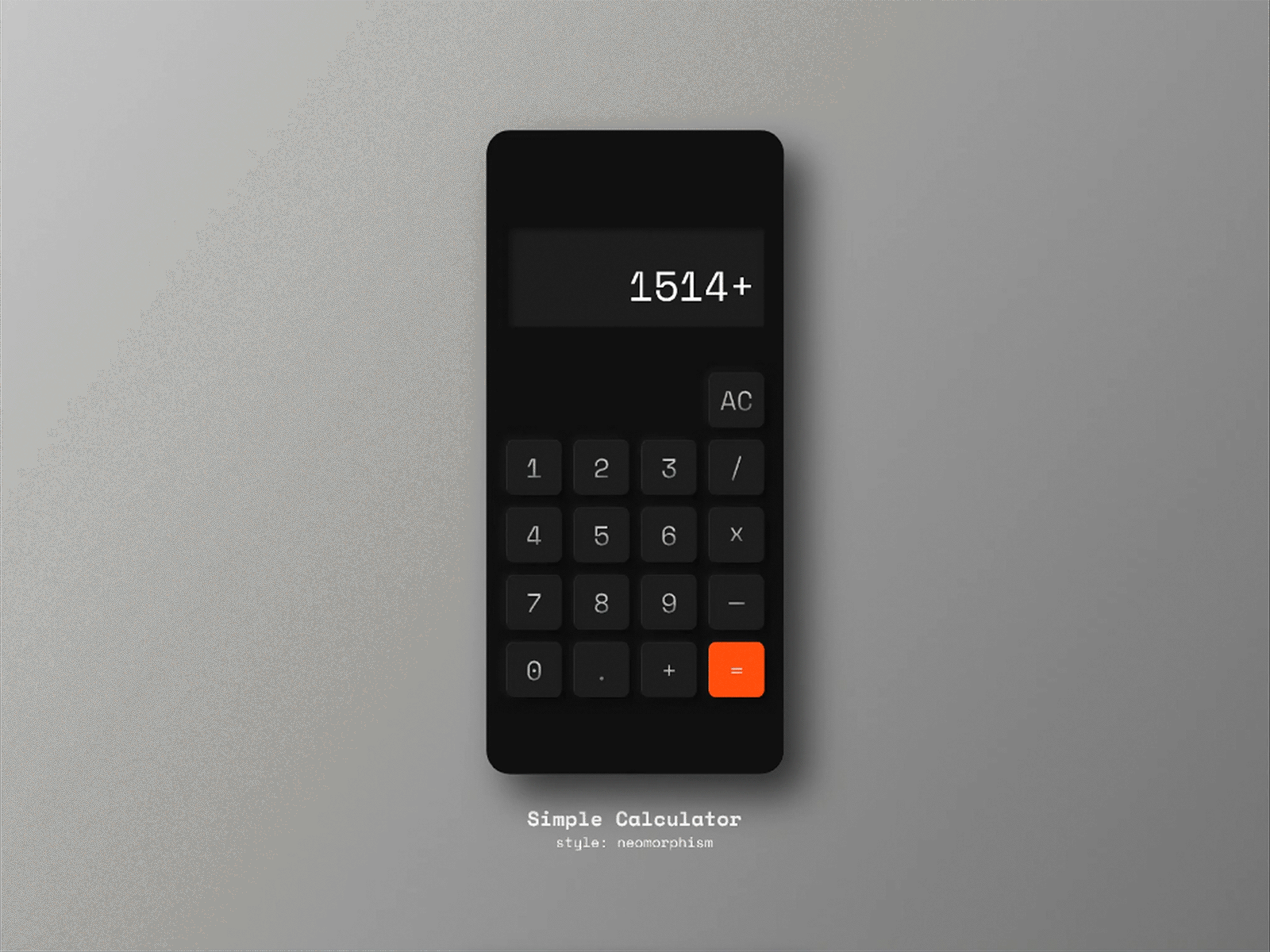 Daily UI #004 Calculator animation app application calculator daily004 dailyui dailyuichallenge figma minimal neomorphism ui uidesign uiux