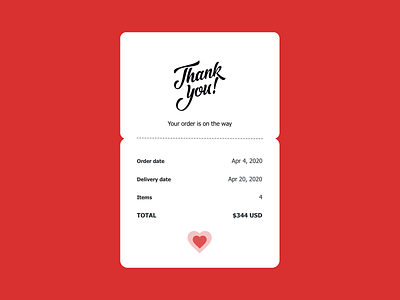 017 Email Receipt 2020 dailyui ui uidesign visualdesign