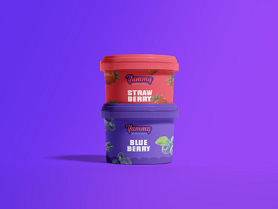 Ice Cream Package cup design gradient ice cream icecream illustration logo package shape typography yummy