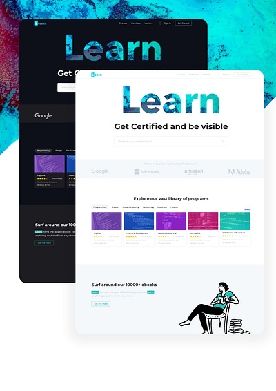 E Learning Web Platform brand design branding clean ui colors dark dark ui design education elearning illustration interface logo minimal typogaphy ui user experience user interface ux webdesign website