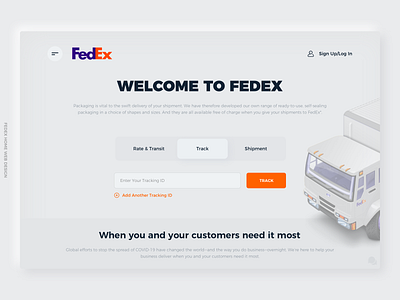 FedEx Home Page (Concept) application design dribbble dribbble best shot dribbble invitation dribbbleweeklywarmup fedex fedex design home page home page design home ui search search page tracking app ui user interface web web design web ui design webdesign