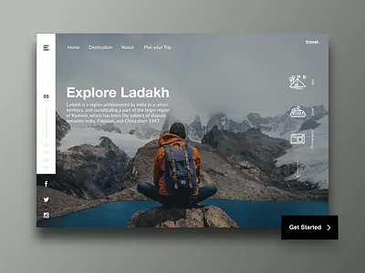 Travel.go 2/10 adobexd brand and identity branding design flat incredibleindia kashmir ladakh minimal tourisminindia travel app typography ui vector web website concept