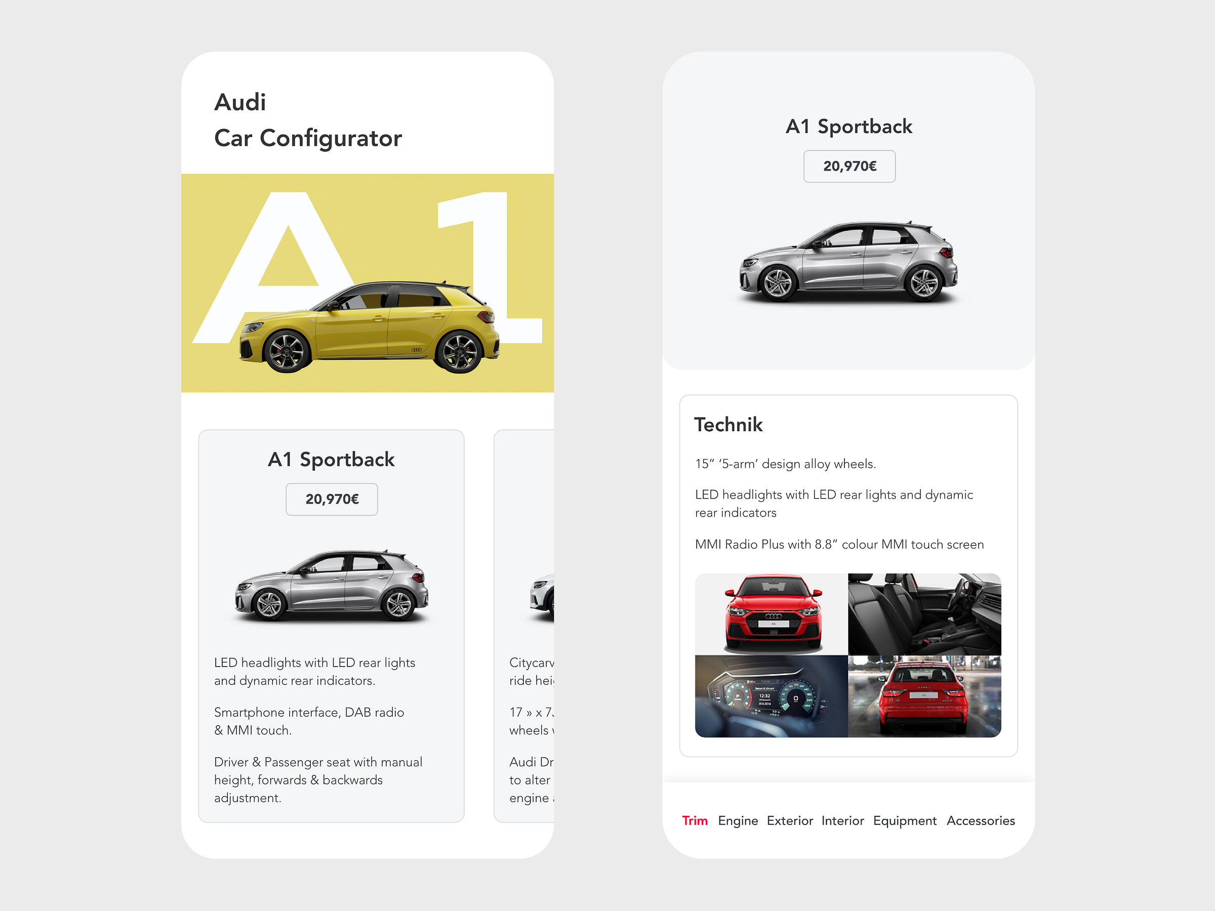 Audi Car Configurator by Mickael Guillaume on Dribbble