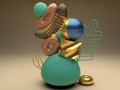 abstract 3d abstract c4d cinema4d colour gold graphic design illustration