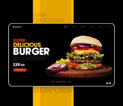 Burger Web Page creative design designs