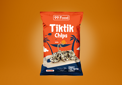 Tiktik chips bag branding chips design food hire me illustration logo packaging design pouch vector