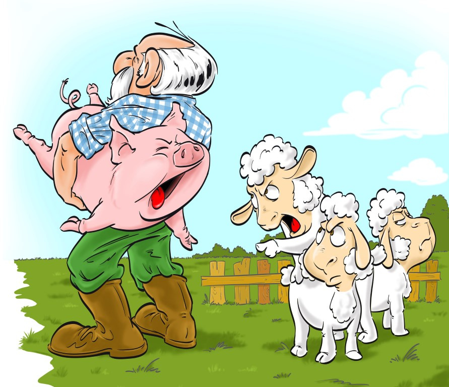 Example of Crying pigs and sheeps