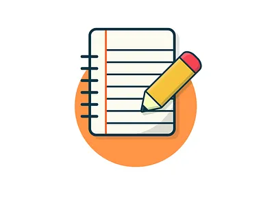 Note paper with pencil adhesive bbackground blank branding business card cardboard clean design elegant icon illustration note notebook notepad object pencil sheet simple vector