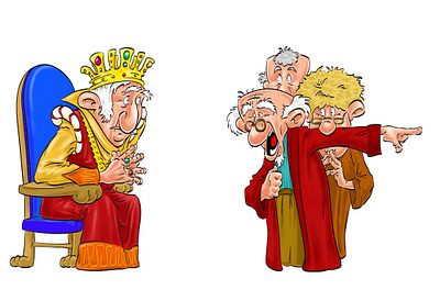 Fools and king fairy tales fools funny character humorous illustration illustration illustration art king