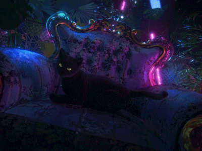 BASTET - Egyptian Goddess of Home abstract art art c4d c4dart cat compositing design neon light