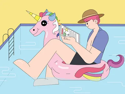 Chill at the pool ☀️ adobeillustrator illustration illustrator