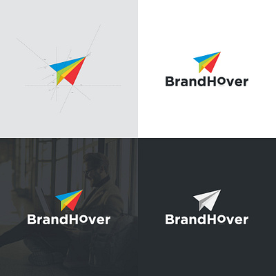 BrandHover Logo Concept branding design flat icon illustration illustrator logo logos logoshape typography