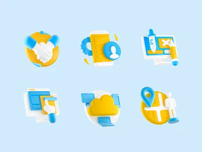 Icons 3d 3d cartoon creative design icon icons minimal minimalism ui