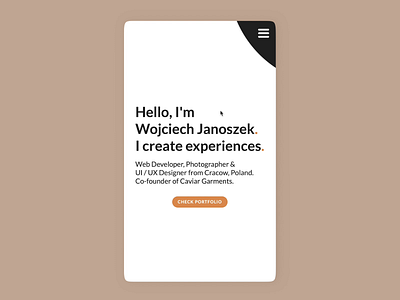 Portfolio Hamburger Menu Animation animation effects experience hamburger hamburger menu hamburgers hello menu animation menu design menubar mobile animation mobile hamburger mobile menu mobile ui portfolio portfolio site portfolio website