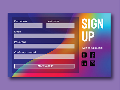 Daily UI 1/100 - Sign Up Page daily 100 challenge dailyui design form signup ui ui design web webdesign