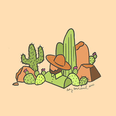 Desert Landscape cactus color palette cowboy digital illustration hand drawn illustration ipadpro minimal procreate procreate app southwestern succulent