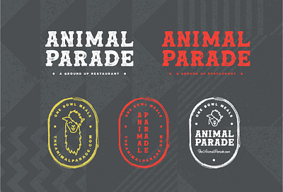 Animal Parade badge design beverage brand design brand identity branding branding agency food graphic design hospitality identity design llama logo logo design restaurant secondary mark visual identity