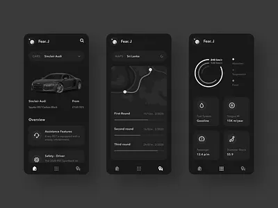 Audi Mobile App audi black and white clean design design illustration minimal mobile app ui ux