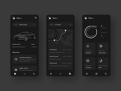 Audi Mobile App audi black and white clean design design illustration minimal mobile app ui ux
