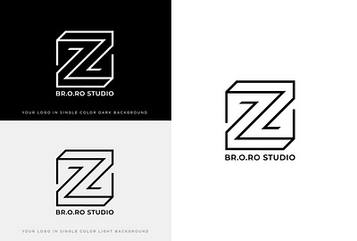 Z BR.O.RO STUDIO logo capital z logo letter z lettering logo z z logo