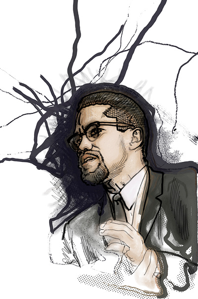 Malcolm X 2020 art black power civil rights design el hajj malik el shabazz illustration jjutt political