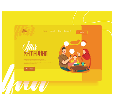 Iftar Ramadhan landing Page adobe illustrator characterdesign characters clean flat illustration gradient header homepage illustration design illustrations landing page design procreate ramadan mubarak ui vector web design