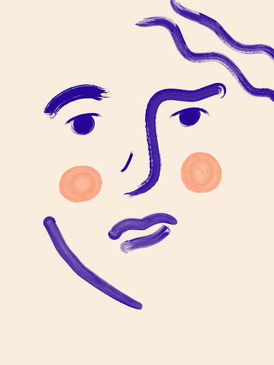 Face design illustration pastels