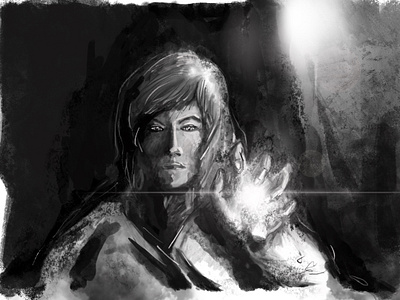 Shadow & Light - Sketching apple pencil art artwork black bw concept draw drawing fiction human illustration ipad pencil texture visual