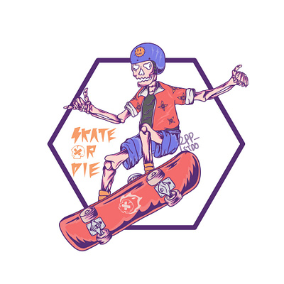 SKATE OR DIE apparel design art artoftheday artwork design designforsale flat flatdesign forsale illustrasi illustration skate skateboard skaters ui