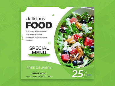 Delicious Food Discount Social Media Post Template Design branding creativity delicious discount food free graphic design inspiration instagram instagram post social media ui