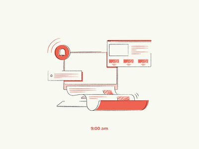 9:00 am desk illustration illustrator setup ui vector visual design webdesign