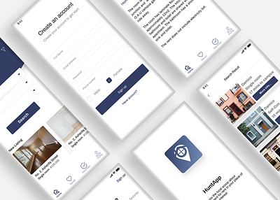 Hunt App Mock Up app design figmaafrica figmadesign housing ui design uidesign ux