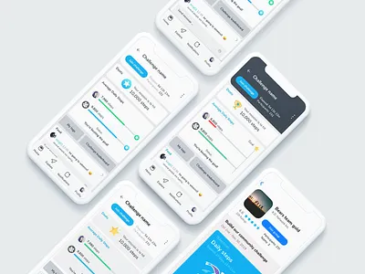 Team challenges app explorations app challenge clean ui fitness gamification minimal