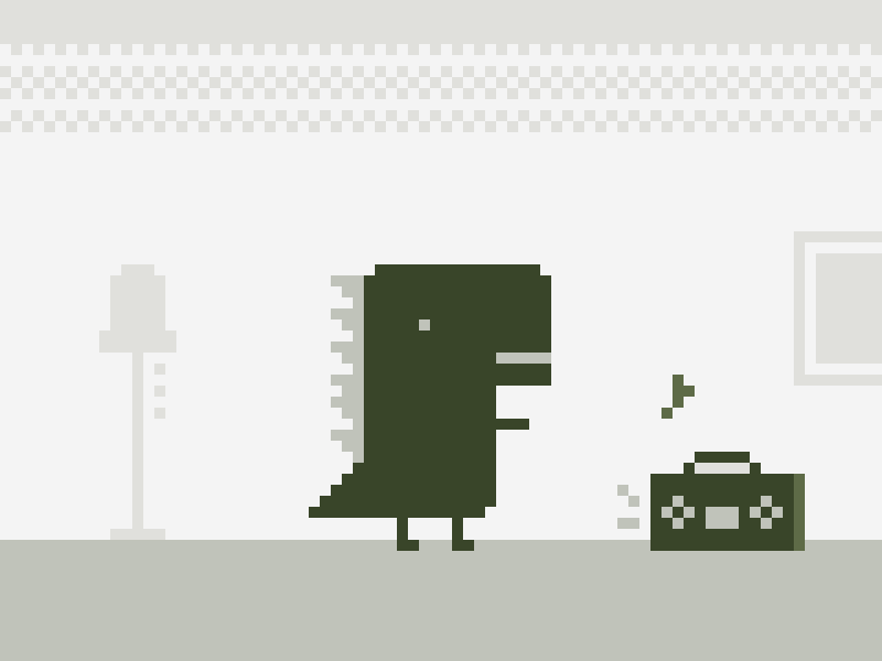 Dino Dance dance dinosaur illustration music pixel pixel art radio retro