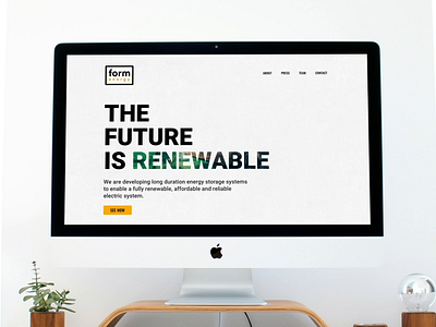 Form Energy branding climate designer design eco electricity environmental green energy home page design interface landing page renewable energy solar energy startup sustainability typography ui web website concept website design wind turbine