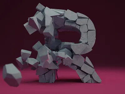 Letter R 36daysoftype 3d 3d art 3dlettering blender blender3d font lettering letters type type design typeface