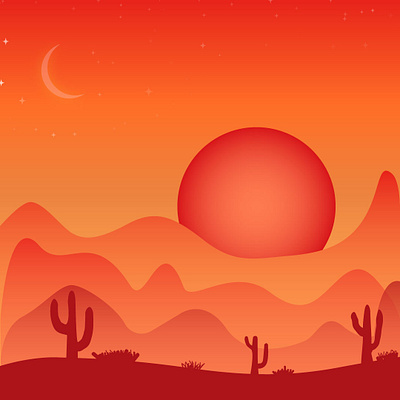Pustinja illustration logo typography web