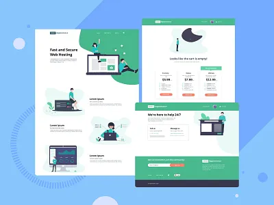 Happenstance Hosting Provider app cloud provider design flat home homepage hosting hosting service hosting template illustration landing page minimal typography ui ux vector webdesign