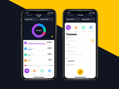 Auto expenses app app art auto design expenses statistic ui ux