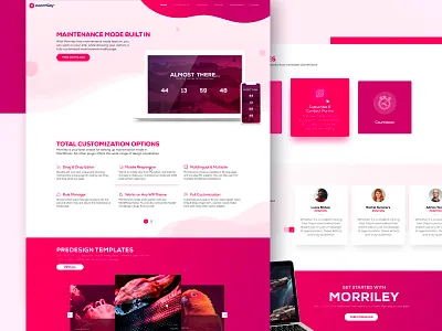 Morriley - New Feature Landing Page branding concept design dribbble graphic landing design landing page design landingpage logo photoshop pink typography ui uxui vector web web desgin webdesign website website concept