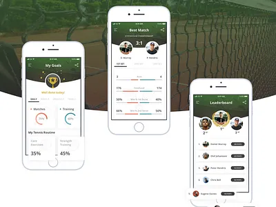 Tennis app concept app match mobile design mobile ui tennis ux ui