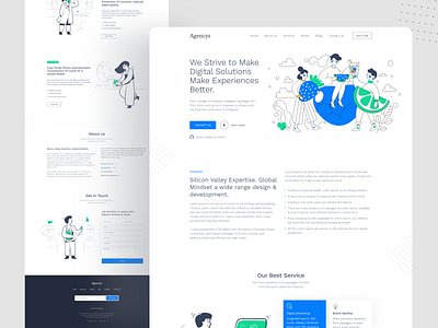 Digital Agency agency agency landing page agency website clean creative agency design digital agency homepage illustration landing page minimal product design typogaphy ui ui design uiux visual design web website website design