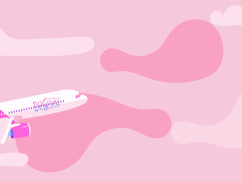 Wizzair Animation airline airplane animation aviation illustration pink plane wizzair