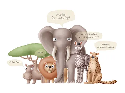 funny animals clipart africa animals cartoon character creativemarket funny illustration nursery safari