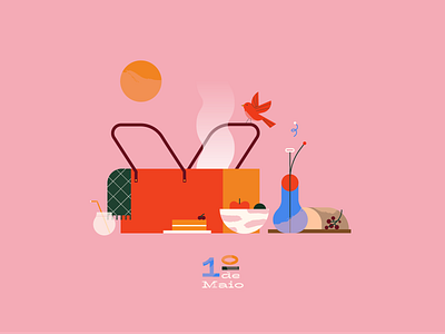 May 1st adobe bird color design digitalart food geometric illustration illustrator laborday outside sun