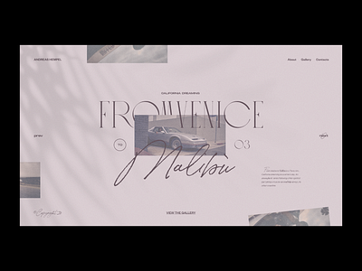 Venice to Malibù — Photography website concept california car elegant fashion grid layout malibu minimal photo photos summer trip typography ui web design