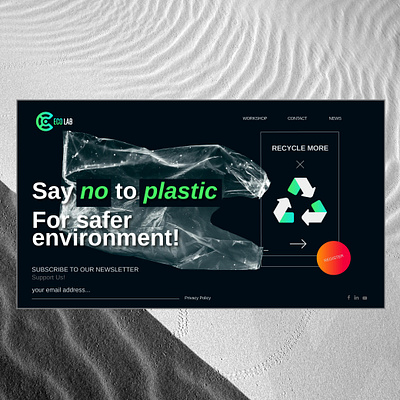 Eco Lab - Landing Page concept design eco ecolab ecology environment lab landingpage logo minimal plastic recycle startup typography ui uidesigns uiux ux zerowaste