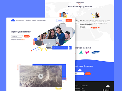 Cloud space landingpage landingpagedesign uidesign uiux uxdesign webdesign website