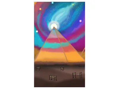 Pyramid and galaxy design galaxy illustration milkyway photoshop pyramid stars