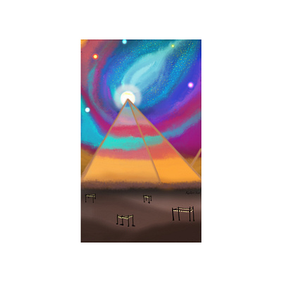 Pyramid and galaxy design galaxy illustration milkyway photoshop pyramid stars